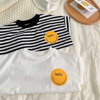 Load image into Gallery viewer, Baby Unisex Striped Letters Expression Print Tops Wholesale 230114170
