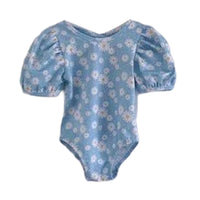 Load image into Gallery viewer, Baby Girls Solid Color Flower Print Beach Rompers Swimwears Wholesale 230114178
