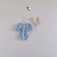 Load image into Gallery viewer, Baby Girls Solid Color Flower Print Beach Rompers Swimwears Wholesale 230114178
