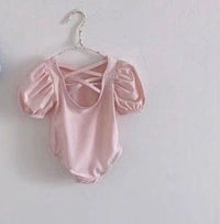 Load image into Gallery viewer, Baby Girls Solid Color Flower Print Beach Rompers Swimwears Wholesale 230114178
