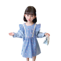 Load image into Gallery viewer, Baby Kid Girls Flower Checked Dresses Wholesale 230114188
