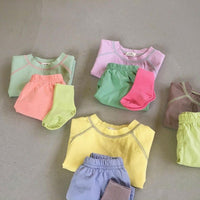 Load image into Gallery viewer, 2 Pieces Set Baby Unisex Color-blocking T-Shirts And Solid Color Shorts Wholesale 230114206
