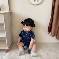 Load image into Gallery viewer, Baby Girls Flower Print Rompers Wholesale 230114216
