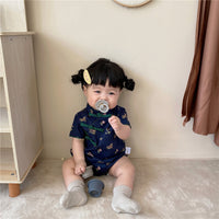 Load image into Gallery viewer, Baby Girls Flower Print Rompers Wholesale 230114216
