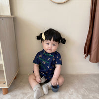 Load image into Gallery viewer, Baby Girls Flower Print Rompers Wholesale 230114216
