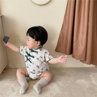 Load image into Gallery viewer, Baby Girls Flower Print Rompers Wholesale 230114216
