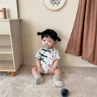 Load image into Gallery viewer, Baby Girls Flower Print Rompers Wholesale 230114216
