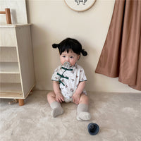 Load image into Gallery viewer, Baby Girls Flower Print Rompers Wholesale 230114216
