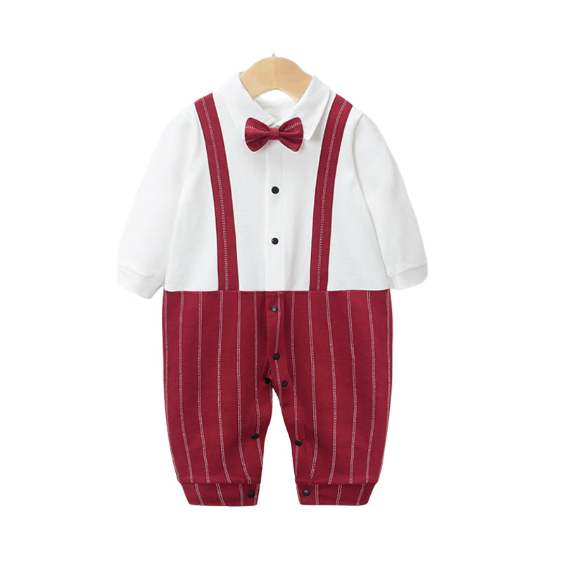 Baby Boys Striped Bow Jumpsuits Wholesale 230114228