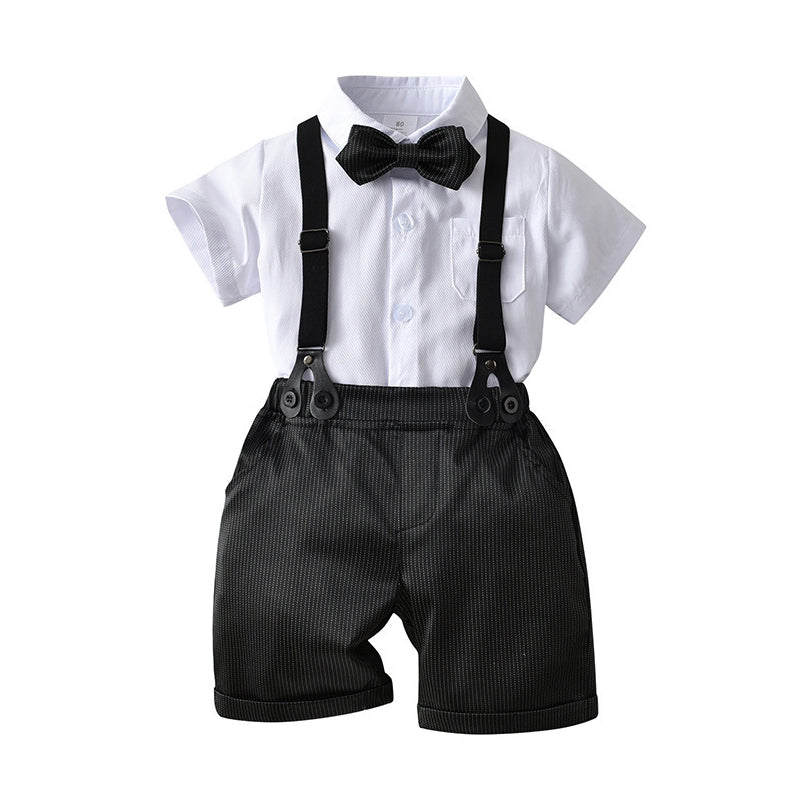 2 Pieces Set Baby Kid Boys Bow Shirts And Striped Rompers Wholesale 230114236