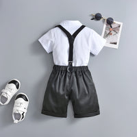 Load image into Gallery viewer, 2 Pieces Set Baby Kid Boys Bow Shirts And Striped Rompers Wholesale 230114236
