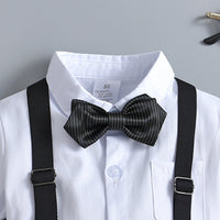 Load image into Gallery viewer, 2 Pieces Set Baby Kid Boys Bow Shirts And Striped Rompers Wholesale 230114236
