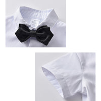 Load image into Gallery viewer, 2 Pieces Set Baby Kid Boys Bow Shirts And Striped Rompers Wholesale 230114236

