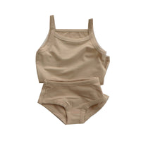 Load image into Gallery viewer, 2 Pieces Set Baby Kid Unisex Solid Color Tank Tops And Shorts Wholesale 230114237
