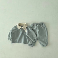 Load image into Gallery viewer, 2 Pieces Set Baby Unisex Cartoon Print Polo Shirts And Solid Color Pants Wholesale 230114256
