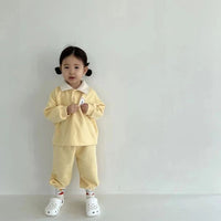 Load image into Gallery viewer, 2 Pieces Set Baby Unisex Cartoon Print Polo Shirts And Solid Color Pants Wholesale 230114256
