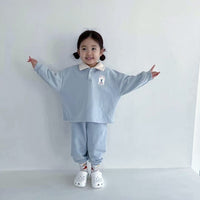 Load image into Gallery viewer, 2 Pieces Set Baby Unisex Cartoon Print Polo Shirts And Solid Color Pants Wholesale 230114256
