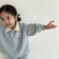 Load image into Gallery viewer, 2 Pieces Set Baby Unisex Cartoon Print Polo Shirts And Solid Color Pants Wholesale 230114256
