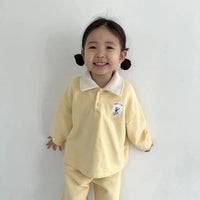 Load image into Gallery viewer, 2 Pieces Set Baby Unisex Cartoon Print Polo Shirts And Solid Color Pants Wholesale 230114256
