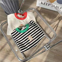 Load image into Gallery viewer, Baby Unisex Striped Letters Color-blocking Cartoon Print Tops Wholesale 230114261
