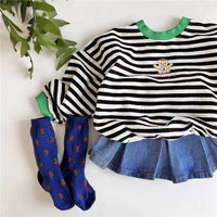 Load image into Gallery viewer, Baby Unisex Striped Letters Color-blocking Cartoon Print Tops Wholesale 230114261
