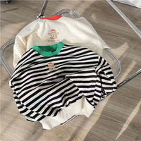 Load image into Gallery viewer, Baby Unisex Striped Letters Color-blocking Cartoon Print Tops Wholesale 230114261

