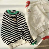 Load image into Gallery viewer, Baby Unisex Striped Letters Color-blocking Cartoon Print Tops Wholesale 230114261
