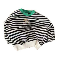 Load image into Gallery viewer, Baby Unisex Striped Letters Color-blocking Cartoon Print Tops Wholesale 230114261
