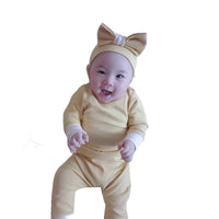 Load image into Gallery viewer, 3 Pieces Set Baby Unisex Color-blocking Tops And Pants And Bow Headwear Wholesale 230114267
