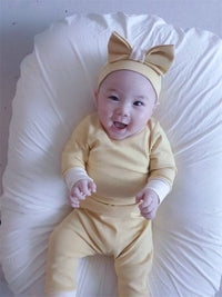 Load image into Gallery viewer, 3 Pieces Set Baby Unisex Color-blocking Tops And Pants And Bow Headwear Wholesale 230114267
