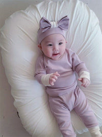 Load image into Gallery viewer, 3 Pieces Set Baby Unisex Color-blocking Tops And Pants And Bow Headwear Wholesale 230114267
