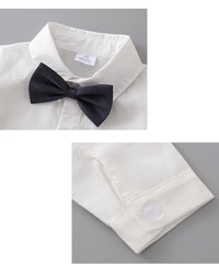 Load image into Gallery viewer, 3 Pieces Set Baby Kid Boys Birthday Solid Color Bow Shirts And Vests Waistcoats And Pants Wholesale 230114271
