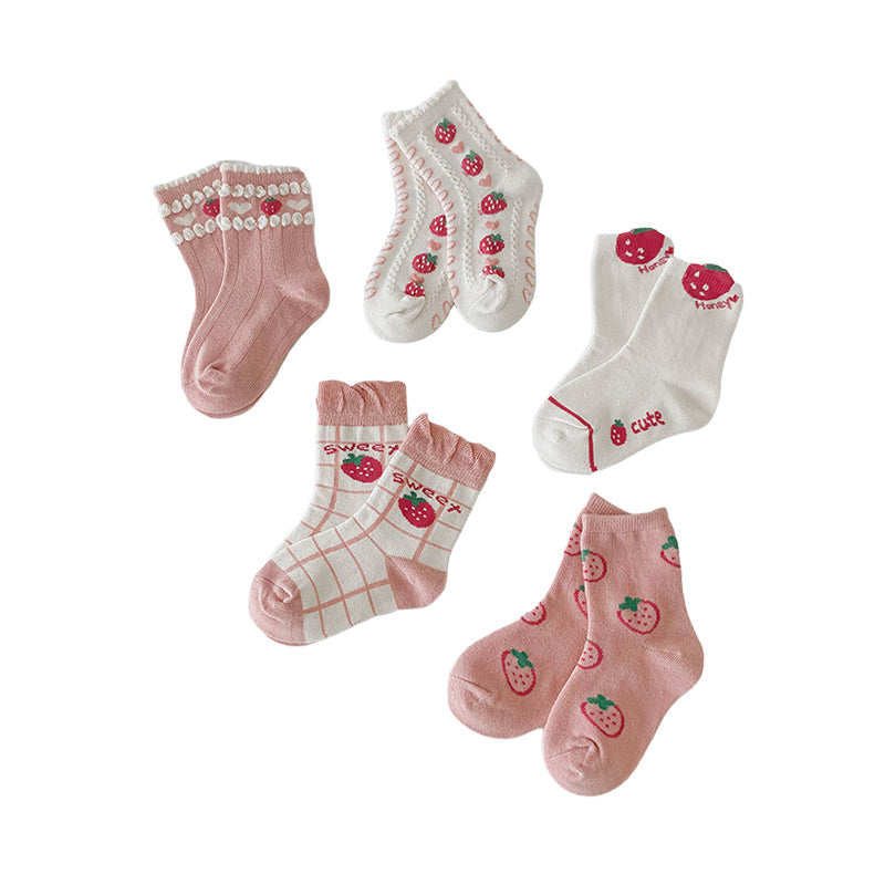 Girls Letters Fruit Checked Accessories Socks Wholesale 230114273