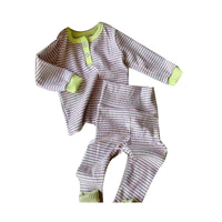 Load image into Gallery viewer, 2 Pieces Set Baby Unisex Striped Color-blocking Tops And Pants Wholesale 230114278
