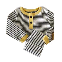 Load image into Gallery viewer, 2 Pieces Set Baby Unisex Striped Color-blocking Tops And Pants Wholesale 230114278
