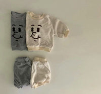 Load image into Gallery viewer, 2 Pieces Set Baby Unisex Expression Hoodies Sweatshirts And Solid Color Shorts Wholesale 230114287
