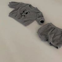 Load image into Gallery viewer, 2 Pieces Set Baby Unisex Expression Hoodies Sweatshirts And Solid Color Shorts Wholesale 230114287
