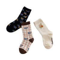 Load image into Gallery viewer, Girls Flower Checked Accessories Socks Wholesale 230114294
