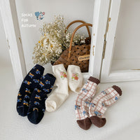 Load image into Gallery viewer, Girls Flower Checked Accessories Socks Wholesale 230114294
