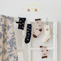 Load image into Gallery viewer, Girls Flower Checked Accessories Socks Wholesale 230114294
