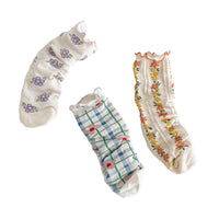Load image into Gallery viewer, Girls Flower Checked Accessories Socks Wholesale 230114296
