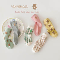 Load image into Gallery viewer, Girls Checked Cartoon Accessories Socks Wholesale 230114297
