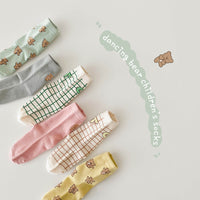 Load image into Gallery viewer, Girls Checked Cartoon Accessories Socks Wholesale 230114297
