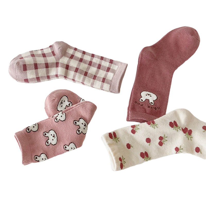 Girls Checked Cartoon Accessories Socks Wholesale 230114303