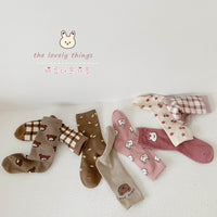 Load image into Gallery viewer, Girls Checked Cartoon Accessories Socks Wholesale 230114303
