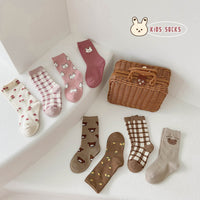 Load image into Gallery viewer, Girls Checked Cartoon Accessories Socks Wholesale 230114303
