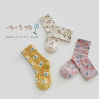 Load image into Gallery viewer, Girls Flower Checked Accessories Socks Wholesale 230114309
