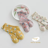 Load image into Gallery viewer, Girls Flower Checked Accessories Socks Wholesale 230114309
