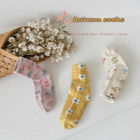 Load image into Gallery viewer, Girls Flower Checked Accessories Socks Wholesale 230114309
