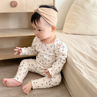 Load image into Gallery viewer, 2 Pieces Set Baby Girls Flower Print Tops Sleepwears And Pants Wholesale 230114319

